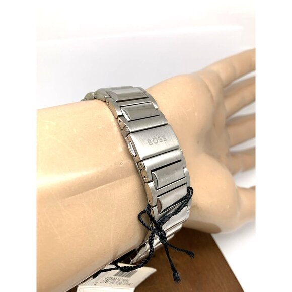 Hugo Boss Men's Watch 1514007 Quartz Chronograph Blue Dial Silver Steel 44mm - Picture 10 of 14